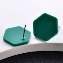 1 Pair Acrylic Frosted Geometric Earrings For Women, High-End Party/Festival Stud Earrings - Round - View 25