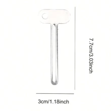 Espremedor manual de pasta de dente de 1/4 peças - Chave espremedora de tubo de aço inoxidável, dispensador de pasta de dente de metal, enrolador de tubo de tinta cosmética fácil de usar, design em forma de T, cor prata, reduz o desperdício, perfeito para pasta de dente, tinta, tubos de creme, reutilizável. Decoração de banheiro, decoração de outono, volta às aulas - Multicolorido - Ver 10