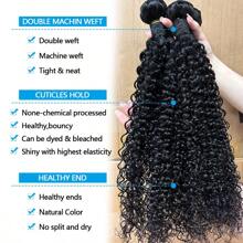 24 24 24 Inch Curly Bundles Human Hair 12A Kinky Curly Bundles100% Raw Hair Bundles Human Hair Brazilian Weave Curly Hair Bundles 3 Days Delivery France 1/3/4 PCS Human Hair Bundles For Women - màu đen - Xem 7