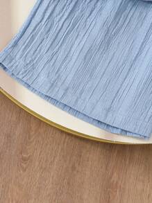 BASUSARRI Young Girls Ruffle Trim Camisole Top And Wide Leg Pants Elegant Lady Casual Outfit, Summer Girls Suit