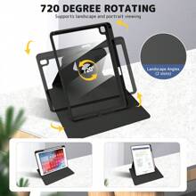 1 Pc. Pen Slot + 720° Rotation IPad Case Ipad Pro 13 Inch Case/ 7th/8th /9th Gen /Pro 11 Inch 1st 2nd /Air6 2024 4th 5th Gen/Ipad Cases 10th Gen Hollow Logo Hole, Shockproof, PU Leather, Automatic Wake/Sleep, Leopard Print Animal And Girl Pattern, Acrylic Hard Back Panel, Silicone Soft Edge Design, With Support Slot IPad Case (Please Read The Description Before Ordering)