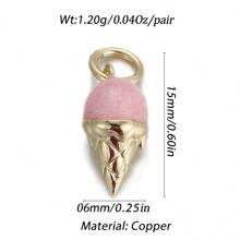 1 件铜时尚首饰，粉色系列，精致奢华蝴蝶和心形吊坠，DIY 手链脚链项链耳环，优雅奢华配饰 - 彩色 - 查看 2