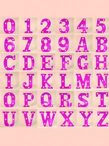 1pc 16cm/6.3in Creative Purple Glowing Letter Lamp, Battery Powered LED Letter Light, Suitable For Bedroom Decor, Wedding Decor, Party Decor, Birthday Decor, Girls Room Desk Decor Lamp, Proposal Decor Letter Light, Home Decor LED Light - Purple - View 6