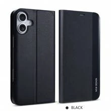 拼接翻盖保护套 + 支架手机壳 + 高工艺 + 全套手机壳，兼容 Apple 16 Pro Max/ S24U/ Redmi Note 13 Pro；兼容 Apple 11/12/13/14/15 Pro Max、S25U/24/23/22/21/20/10/9/8、Redmi Note 11/12/13/14 Pro，仿皮套防水防震防摔防刮 - 黑色 - 查看 3