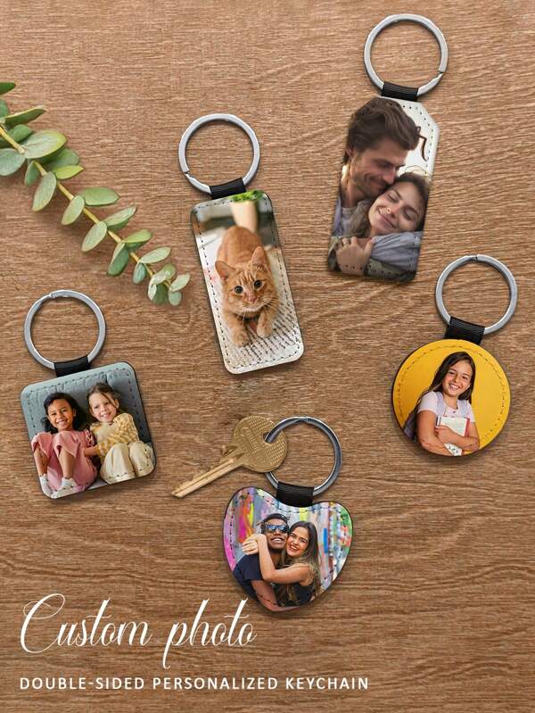 Custom Double-Sided Photo Heat Transfer Keychain, Photo Printing Personalized Pattern Logo Pendant, Valentine's Day Gifts, Gifts For Parents And Friends, Party Souvenirs, Printed Logo As Promotional Materials, Beautiful Bag Pendant, Key Chain Decoration Pendant, Anniversary Gift, Father's Day And Mother's Day Gift, , Colorful, Cute, Adorable, Funny, Kawaii, Middle School Students, High School Senior High School Students, College Students, University Students, Freshman, Sophomore, Underclassmen,Delicate Romance, Utilitarian Chic