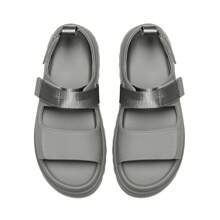 Women Platform Wedges Sandals Chunky Open Toe Comfortable Walking Casual Fashion Flat Sandals With Adjustable Hook Loop Straps Outdoor Shoes - 灰色 - 查看 5