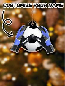 1pc Customized Acrylic Football/Baseball Shaped Keychain With Personalized Text