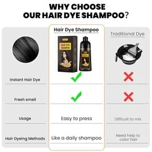 IEMOKODA Instant Hair Dye Shampoo 3 In 1 Hair Color For Women, Semi-Permanent Black Hair Dye Shampoo, Professional & Easy To Use For All Types Of Hair For Salon & DIY Hair Color Care Shampoo, 500 Ml - Light Brown - View 5