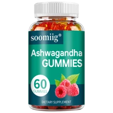 SOOMIIG KSM-66 Ashwagandha Dietary Supplement Gummies, Containing 50mg Of Raspberry, Support Mood Health, Suitable For Both Men And Women, 60 Gummies. - 1瓶 - 查看 2