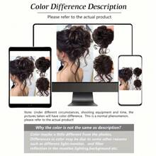 1 件深棕色凌乱发髻发片卷发发髻发圈凌乱发髻接发带弹性发带适合女士和女孩日常派对婚礼轻松造型