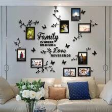 47.24 In*47.24 In Family Tree Branch Photo Frame, Puzzle Wall Sticker, Before Installation, Please Watch The Video Or Read The Instruction Manual, Do Not Estimate The Size, There Are Size Markings. Warm And Romantic Acrylic Photo Tree Home Decoration Wall Sticker: Home Is Where Life Begins, And Love Never Ends. Multiple Colors To Choose From, Easy To Stick, Removable Back Adhesive Design. Suitable For Sofa, TV, Bedroom, Foyer, New Year, Background Decoration Wall Sticker. - Multicolor - View 15