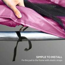 SPORTNOW Trampoline Spring Cover, Plastic Trampoline Pad Replacement With Elastic Cord, Waterproof, UV Resistant And Tear-Resistant - Pink - View 5