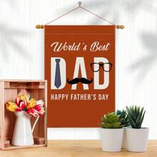 [Polyester Garden Flag]1pc Vibrant Spring Welcome Garden Flag, Father's Day Flag, Floral, Love Element, Two-Sided Garden Flag, , Ideal For Outdoor Yard And Lawn Decor, Farmhouse Holiday Design, 12 X 18 Inches, No Flagpole Included Gifts Birthday Graduation
