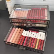 Makeup Storage Box Acrylic Transparent Drawer Divided Style Organizer Large Capacity Desktop Compact Dustproof Lipstick Storage Lipstick Organizer Box With Dust-Proof Acrylic Material, Drawer Style Makeup Storage Rack For Eyeshadow Palette - Multicolor - View 7