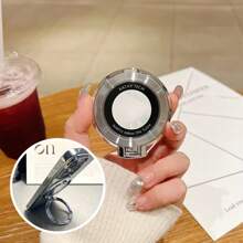 1pc Wireless Charging Finger Ring Phone Stand, Creative Foldable Ring Grip Phone Holder, Compatible With All Smartphones - One Size - View 3