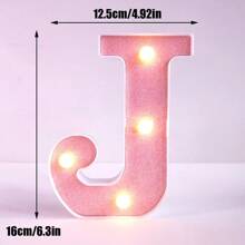16cm/21cm 創意粉色發光 LED 跑馬燈字母與數字夜燈，電池供電 LED 字母燈，適用居家裝飾、臥室桌面裝飾、婚禮求婚生日派對裝飾字母燈，1 18 16 歲生日派對裝飾數字燈 - 粉色 - 查看 18