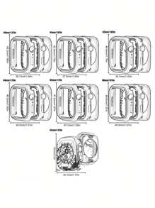 1pc Roes Gold 360-Degree Full Coverage Protective Case + Tempered Glass Screen Protector, Waterproof Watch Shell Compatible With Apple Watch 40/41/42/44/45/46/49mm, Compatible With Apple Watch Ultra/SE Series 11/10/9/8/7/6/5/4, Smart Watch Accessory