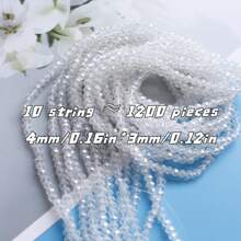 1pc/10pcs Fashion Minimalist Bright Color Glass Crystal 4mm Flat Beads Jewelry DIY Craft Supplies