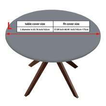 1pc Round Half Table Cloth Cover, Polyester Washable Tablecloth Cover, High-Quality Stretch Wrinkle Resistant Folding Table Cover, Fits Round Tables, Washable & Reusable, Suitable For Events, Weddings, Banquets, Parties, Outdoor Dining - Multicolor - View 20