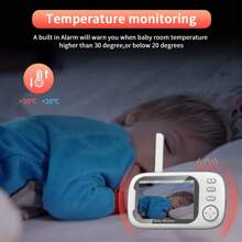 CDYCAM 3.5 Inch Wireless Video Baby Monitor Color Night Vision Temperature Monitoring Two Way Audio Talk Baby Nanny Security Camera IR LED Night Vision Intercom Baby Shower Family Decorations Gifts