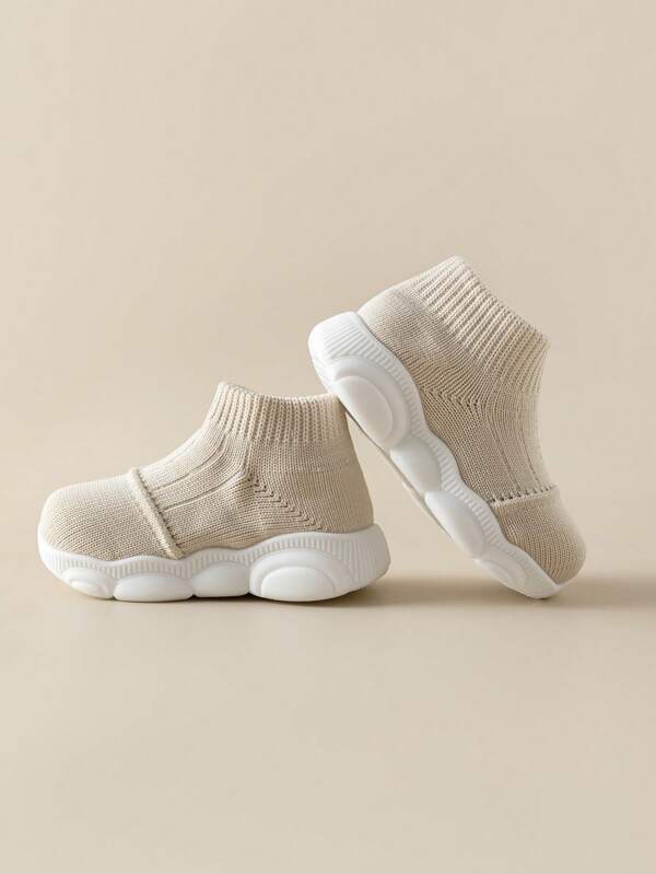 1 Pair Solid Color Design Baby Toddler Shoes, Soft & Breathable Infant Shoes Suitable For All Seasons