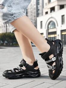 Black Boys' Sports Shoes, Breathable Mesh, Lightweight Soft Sole, Suitable For Summer Running - Black - View 7