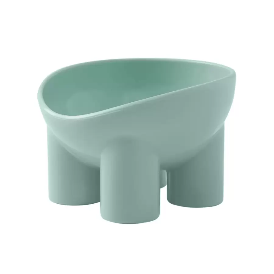 Macaron Color Elephant Foot Shape Raised Cat Lover And Cat Mom Love Bowl, Plastic High Pedestal Cat/Dog Lover Gift And Dog/Cat Mom Love Pet Bowl With Neck Support - Baby Blue - View 1