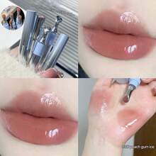 1pc Ice Crystal Blue Gloss Hydrating Lip Tint Glass Lip Gloss Nude Color Lip Gloss & Lip Balm