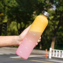 1 szt. 1000 ml/34 uncji litra butelka na wodę motywacyjna sportowa butelka na wodę z pokrywką trwała i wytrzymała przenośne szczelne butelki do picia na zewnątrz podróż siłownia fitness dzbanki do kubków kuchennych szybsze prezenty