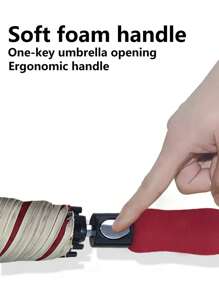 1pc Automatic 2-Fold Umbrella, 8K Golf Umbrella, Extra Large Dual-Use Sunshade & Rainproof Foldable Umbrella, One-Touch Open, EVA Soft Handle, High-Density Impact-Resistant Fabric, Water-Repellent, Solid Color Waterproof Umbrella, Car/Travel Use, Wind-Resistant, Suitable For Rainy Season, Raining Days Summer Cooling, Beach, Travel, Spring Summer Picks, Brides Maid Gifts, Room, Bedroom Decor, Bedroom Decor, Beach, Travel, For Men, For Women, Vacation,Cute Stuff - Multicolor - View 9