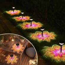 1/2 Pcs Solar Projection Light 3 In 1 Outdoor Ambient Landscape Light Intelligent Light Control Sensor Lamp Floor Lamp Desktop Lamps For Outdoor Lighting In Garden Patio Lawn Decoration - Sunflower - View 5