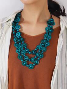 New Bohemian European & American Handmade Natural Coconut Shell Beads Multi-Layer Necklace, Simple & Versatile Fashion Items For 2025 - Multicolor - View 8