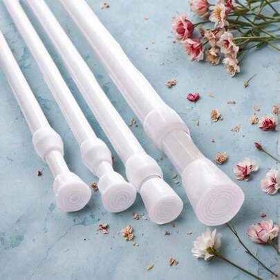 FEPK 1 pieza Barra de cortina multiusos y extensible, fácil instalación, apta para baño, cocina, alféizar de ventana, balcón, sala de estar, se puede usar como barra de cortina, barra de soporte de armario, tendedero, decoración navideña