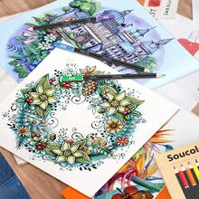 Lápices de colores de 72 colores para libros de colorear para adultos, suministros de regreso a la escuela, lápices de dibujo de núcleo suave, suministros de dibujo, kit de suministros de