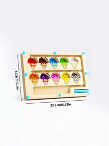 Magnetic Color And Number Maze, Wooden Color Classification Maze, Wooden Color Matching Learning Counting Puzzle Board - Multicolor - View 8