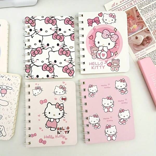 Sanrio 1 stuk A7 Cartoon roze hartpatroon notitieboekje, verdikt schattig cartoon notitieboekje, INS-stijl, zeer aantrekkelijk briefpapier