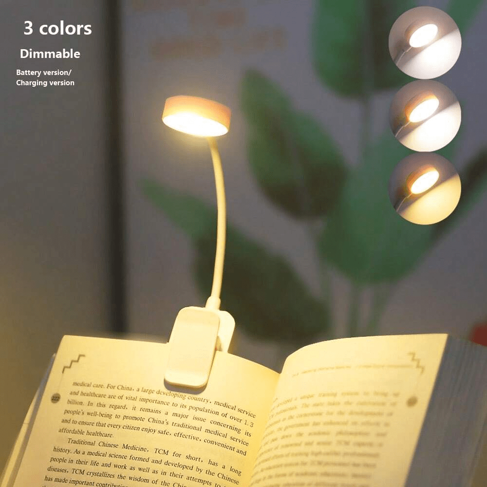1 PC 4-LED Clip-On Reading Light, White, 3 Color Temperature, Adjustable Brightness, Mini Light Clip-On Reading Light, Bedside, Home, Reading Lighting 2