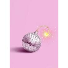 1pc Cherry Disco Ball Changes Fashionable Art Maximum Wall Bar Room Home Decoration Wall Cherry Pink Canvas Painting No Frame