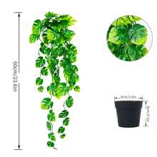 1pc Fake Hanging Plants, Artificial Small Potted Plants For Diy Flower Wall, Scene Layout, Living Room And Bedroom Vase Flower Arrangement, Wedding, Party, Home Decoration, Desk Stuffing.Autumn And Spring Leaf Harvest ,Home Decor,Table Decor,Farmhouse Decor,Outdoors UV Resistant Fake Flowers Faux Plants For Hanging Garden Porch Window Box Outside Decoration Gifts Birthday Graduation