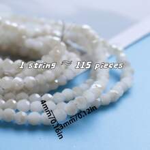 1pc/10pcs Fashion Minimalist Bright Color Glass Crystal 4mm Flat Beads Jewelry DIY Craft Supplies