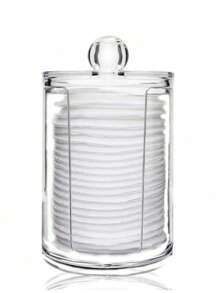 1 Peça Pote de Armazenamento Transparente para Fio Dental, Bolas de Algodão, Sais de Banho, Cotonetes, Almofadas de Maquiagem, Acessórios para Cabelo, Caixa Organizadora de Mesa para Cotonetes, Almofadas Removedoras de Maquiagem, Palitos de Dente, Batons, Cosméticos, Caixa de Cotonetes com Tampa, Caixa de Palitos à Prova de Poeira para Casa, Caixa de Cotonetes de Alta Qualidade Criativa, Caixa Organizadora de Almofadas e Cotonetes de Maquiagem, Caixa de Cotonetes com Tampa para Penteadeira do Quarto, Caixa de Palitos de Restaurante - Multicolorido - Visão 3