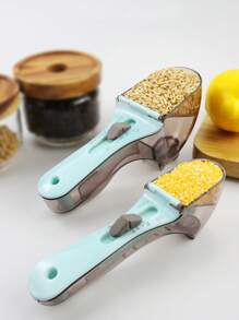 2 Pieces Adjustable Measuring Spoon Set, Measuring Cup Multifunctional Spoon Set, With Adjustable Scale Measuring Spoon