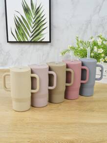 210ml High Quality Silicone Baby Training Cup, Odorless Material, With Comfortable Handle, Easy Open/Close Lid And Bite-Proof Straw, Multi-Color Design To Brighten Daily Life, Caring For Every Sip