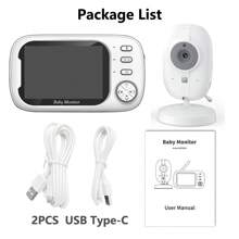 CDYCAM 3.5 Inch Wireless Video Baby Monitor Color Night Vision Temperature Monitoring Two Way Audio Talk Baby Nanny Security Camera IR LED Night Vision Intercom Baby Shower Family Decorations Gifts