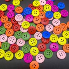 50 stuks gemengde kleuren 1,15 cm/1,5 cm houten knoop met 4 gaten, ronde houten knoop, doe-het-zelf knutselwerkjes en kledingdecoratie