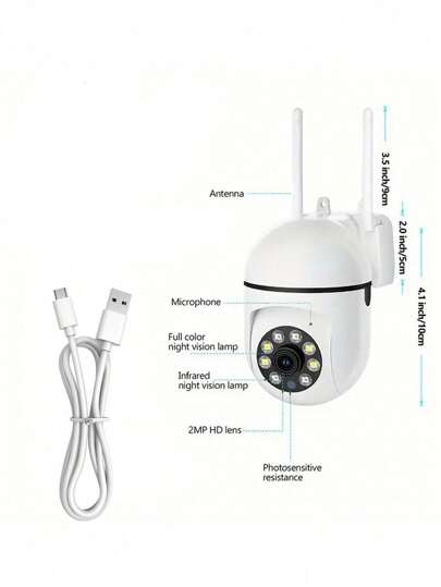 1pc/ WiFi Security Camera 355 Degree Intercom Night Vision, Remote Control Home Indoor Outdoor APP To View Anytime Anywhere, Cameras view 10