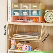 2pcs/1pc Under-Desk Hanging Layered Storage Basket, Student Dorm Room Wardrobe Desk Organizer Rack, Kitchen Spice Rack