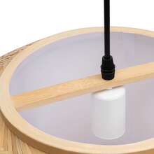 WANLECY Round Vintage Hanging Ceiling Lamp Bamboo Wicker Rattan Pendant Light Fixture US - 黃色 - 查看 7