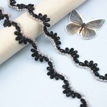 1pc Wave Shape Rhinestone Decorated Hot Melt Glue Decorative Trim, Wedding Dress & Veil Decoration Accessory - Multicolor - View 14