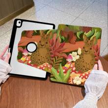 1 Pc. Pen Slot + 720° Rotation IPad Case Ipad Pro 13 Inch Case/ 7th/8th /9th Gen /Pro 11 Inch 1st 2nd /Air6 2024 4th 5th Gen/Ipad Cases 10th Gen Hollow Logo Hole, Shockproof, PU Leather, Automatic Wake/Sleep, Leopard Print Animal And Girl Pattern, Acrylic Hard Back Panel, Silicone Soft Edge Design, With Support Slot IPad Case (Please Read The Description Before Ordering)